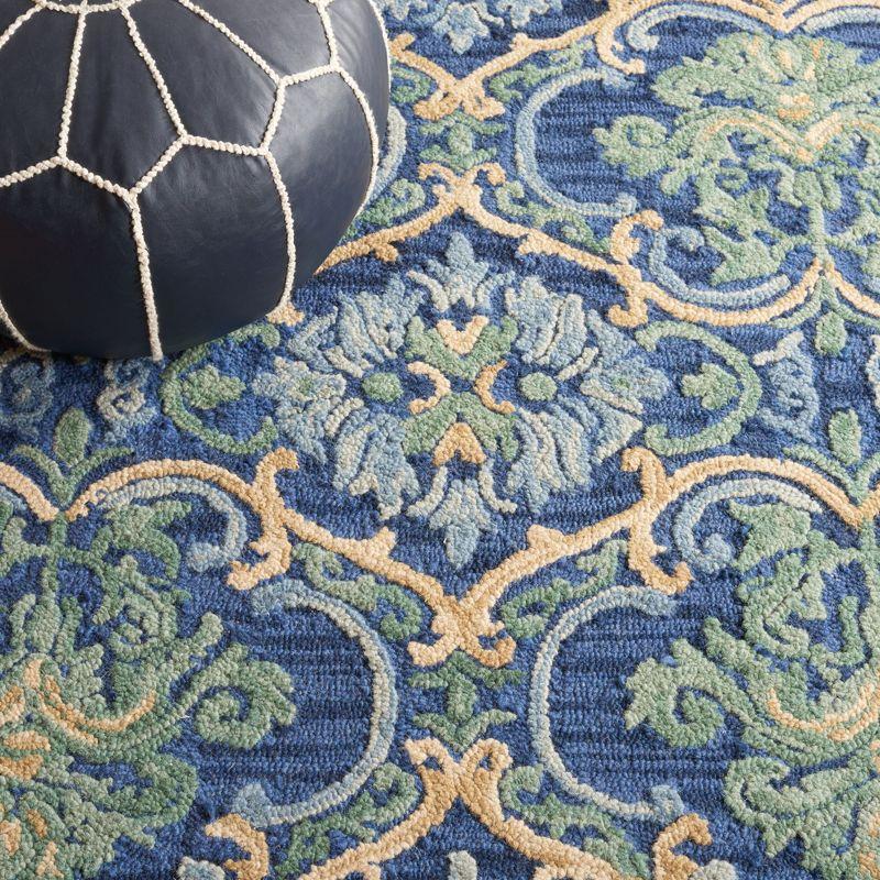 Blossom BLM422 Hand Tufted Indoor Area Rug - Navy/Green - 9'x12' - Safavieh