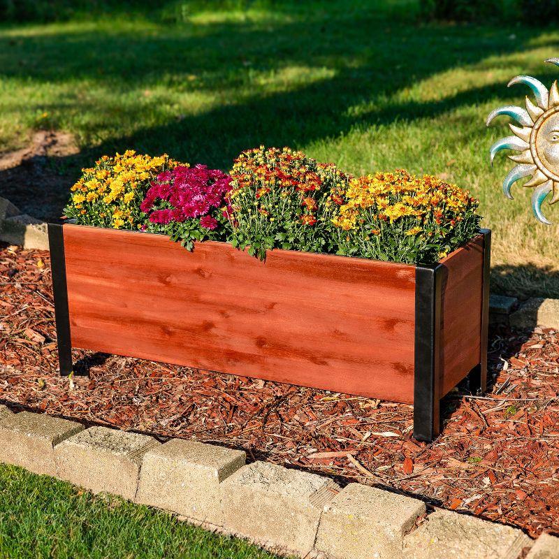 Roxey Acacia Wood Rectangular Raised Garden Bed Planter Box - 37" x 13" x 14.75"