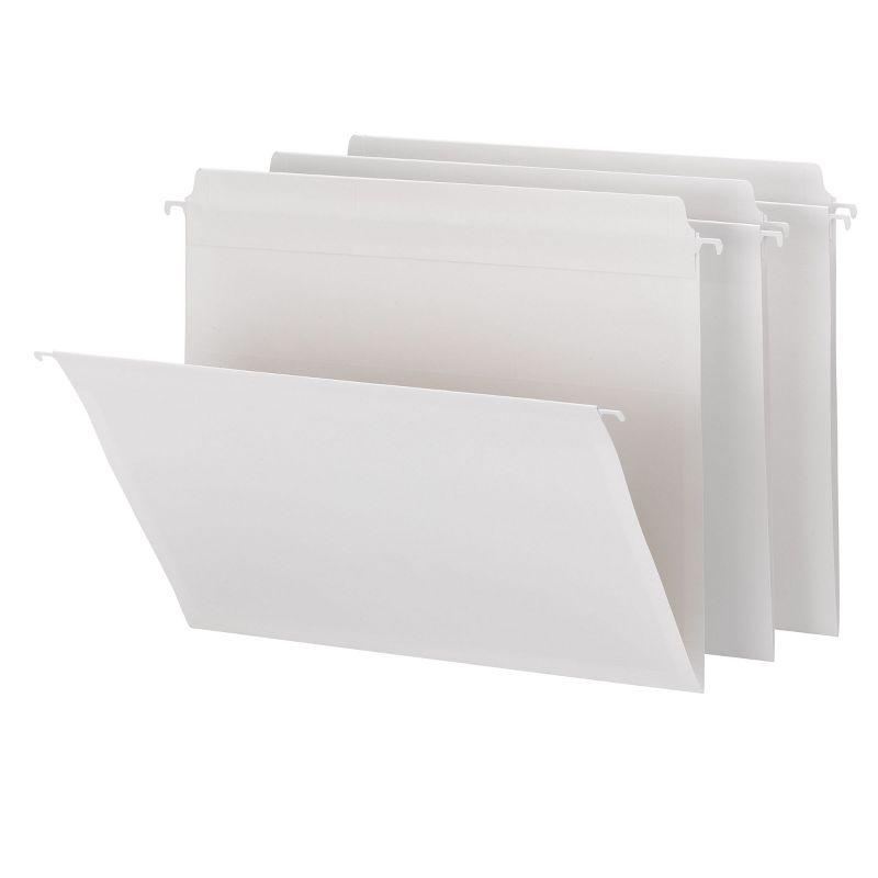 White Heavy-Duty Letter Size Hanging File Folders with Built-In Tabs