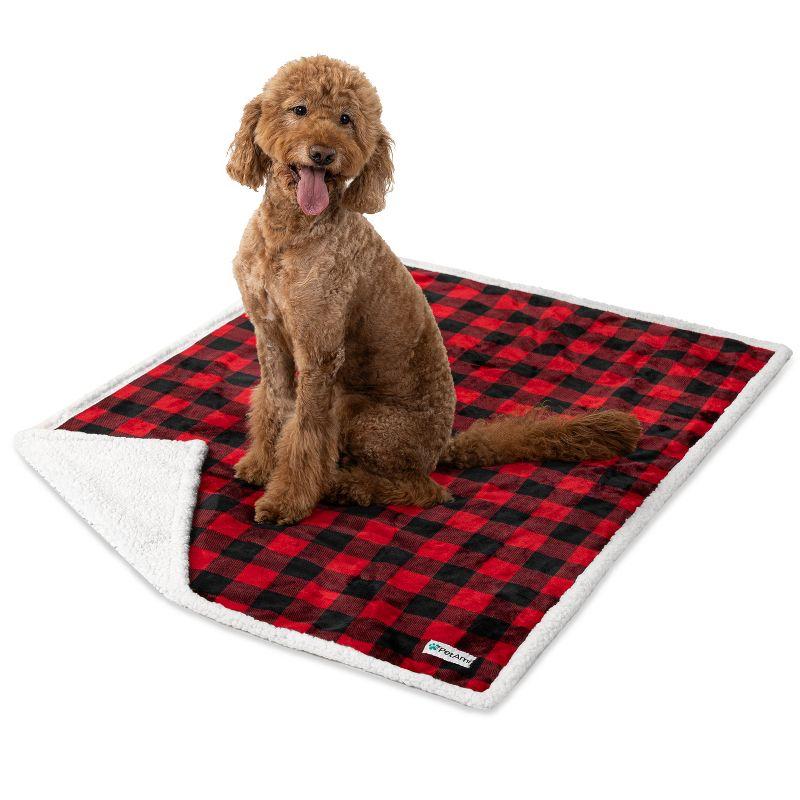 PetAmi Waterproof Dog Blanket for Bed Couch Sofa Cover, Reversible Faux Shearling Fleece Pet Throw