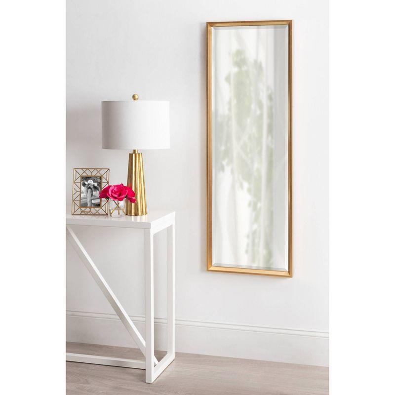 17.5" x 49.5" Calter Full Length Wall Mirror Gold - Kate and Laurel: No Assembly, Rectangle, Plastic Frame