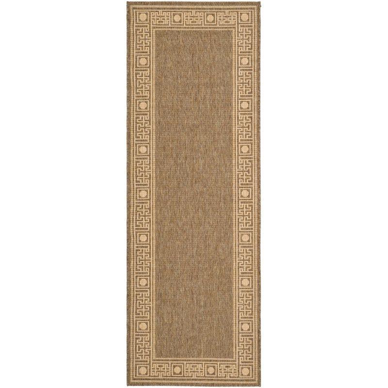 Courtyard CY5143 Power Loomed Indoor and Outdoor Runner Rug - Dark Beig/Beige - 2'7"x8'2" - Safavieh