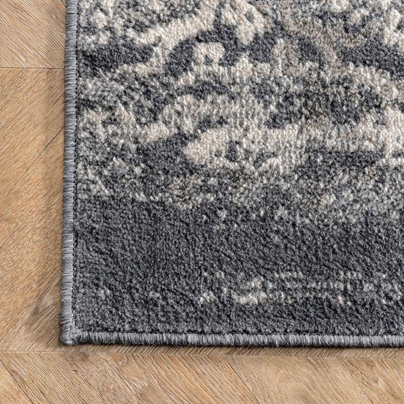 Nuloom Freja Oriental/Persian 9x12 Indoor Area Rug for Living Room Bedroom Dining Room Kitchen, Dark Grey/Ivory