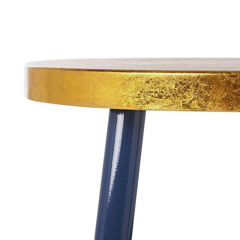 Emery Dipped Gold Leaf Counter Stool - FOX3231 - Navy/Gold - Safavieh Couture