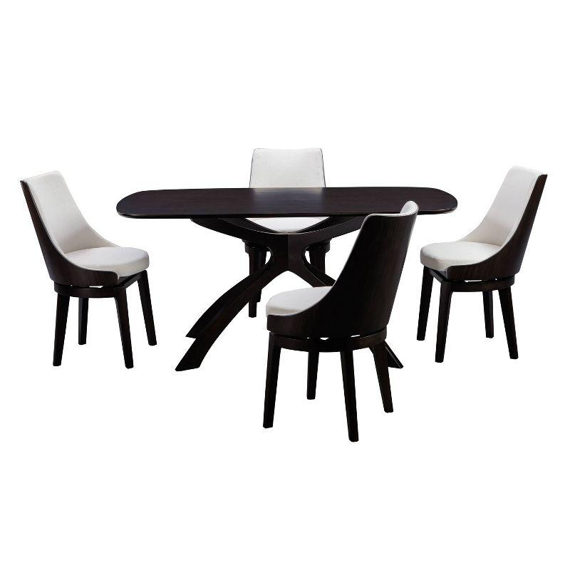 Orleans 5-Piece High Back Cream and Black Dining Set