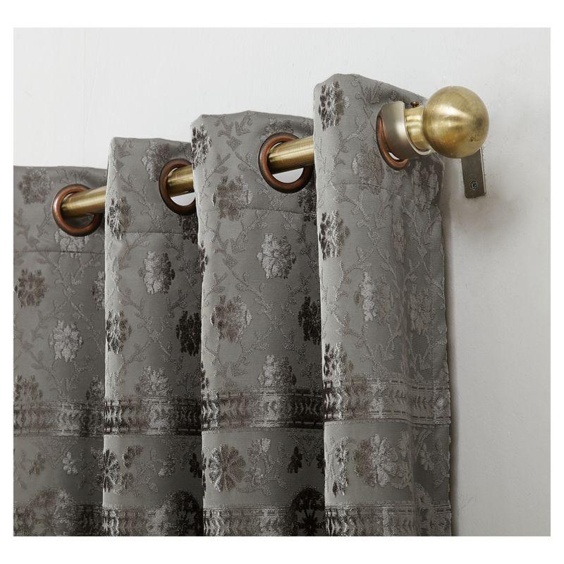 Sun Zero Velvet Texture Medallion Blackout Grommet Curtain Panel