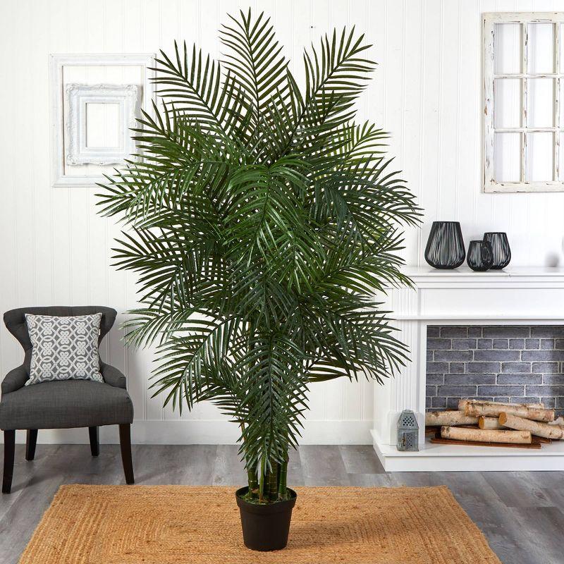 Artificial 6.5ft Areca Palm UV Resistant Indoor/Outdoor - Nearly Natural: No Maintenance, Potted