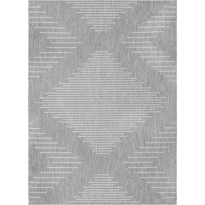 Unique Loom Outdoor Modern Tambor Lines Woven Area Rug