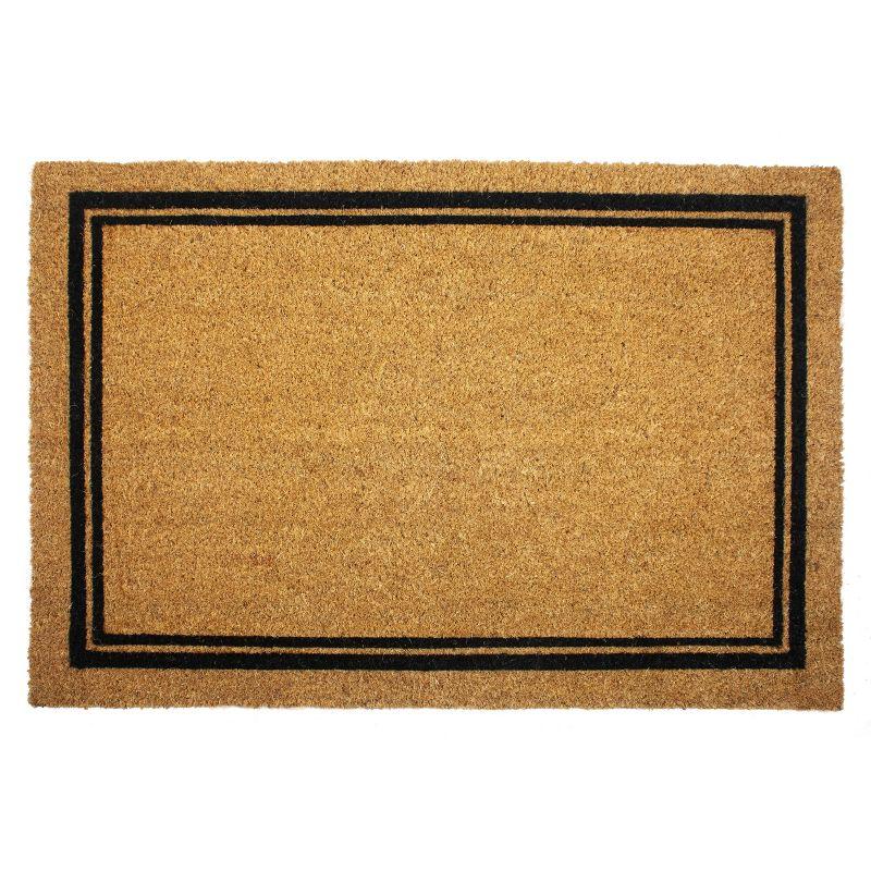 Indoor/Outdoor Coir Doormat with Border Natural/Black - Entryways