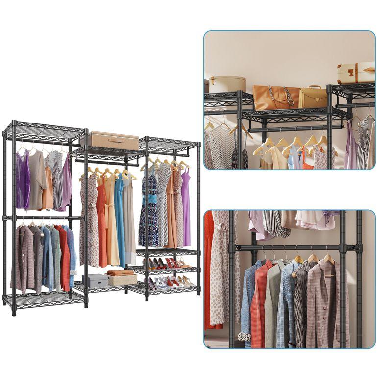 MAXAYA Portable Closet Wardrobe Heavy Duty Clothes Rack, Frees... | Wayfair
