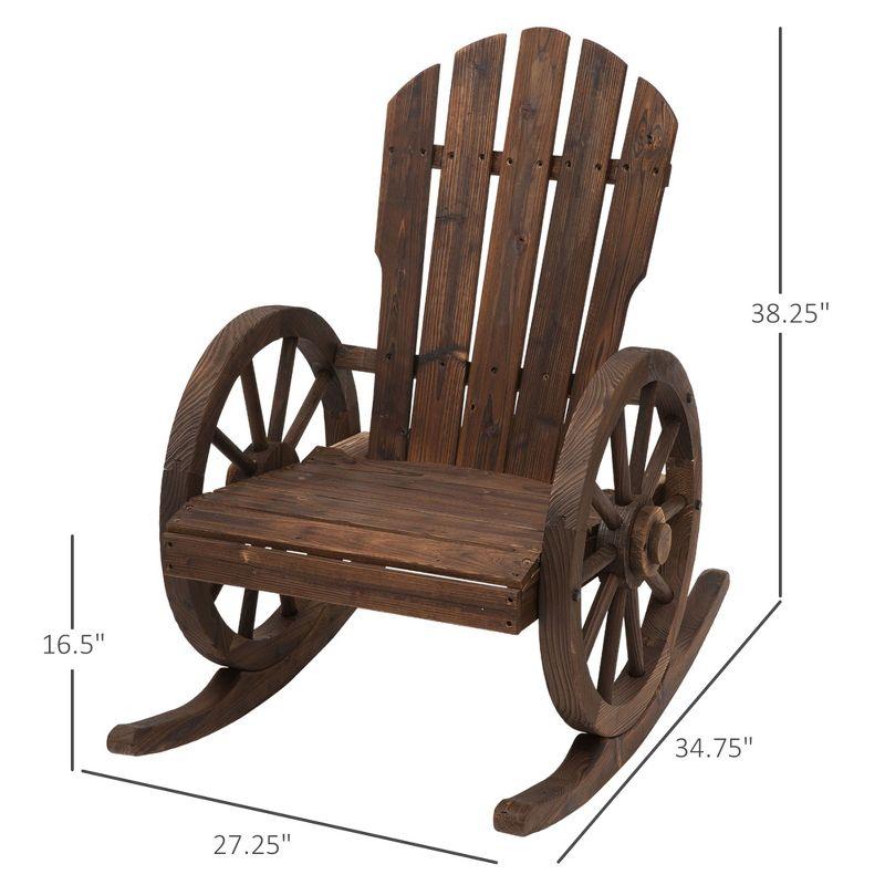 Outsunny Adirondack Rocking Chair with Slatted Design and Oversize Back for Porch, Poolside, or Garden Lounging