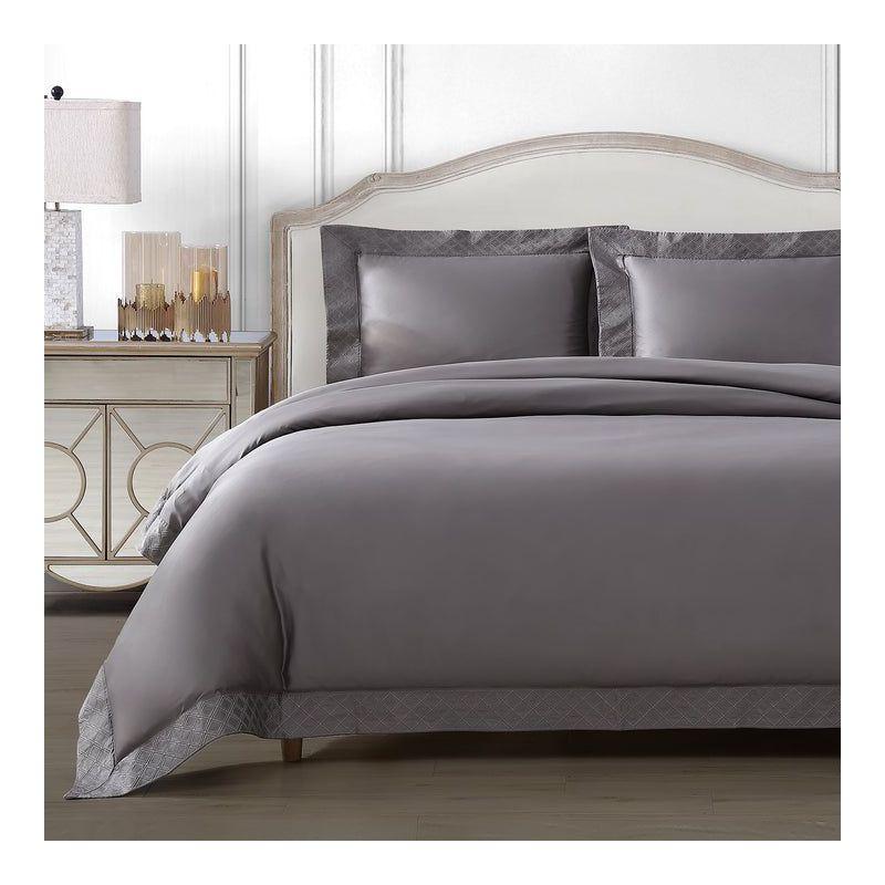 Hira Charcoal Cotton Full/Queen Duvet Cover Set