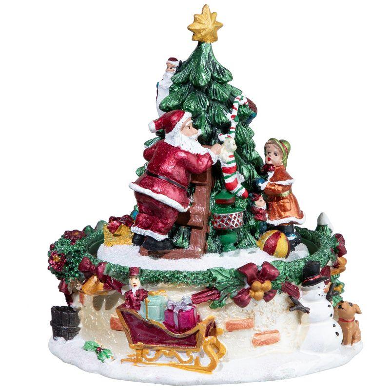 Northlight Seasonal 5.5" Musical Santa Claus and Christmas Tree Winter Scene Rotating Tabletop Decoration