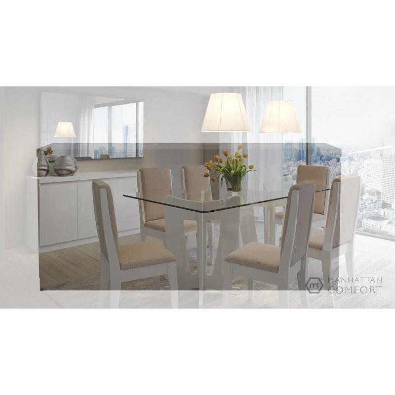 Manhattan Comfort 62.99" Viennese Buffet Cabinet Gloss White: Modern Storage Console, 4 Doors