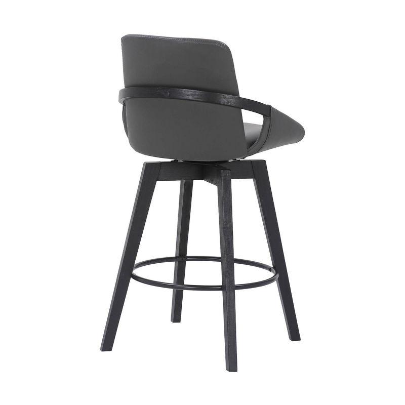 26" Baylor Faux Leather Wood Swivel Counter Barstool - Armen Living