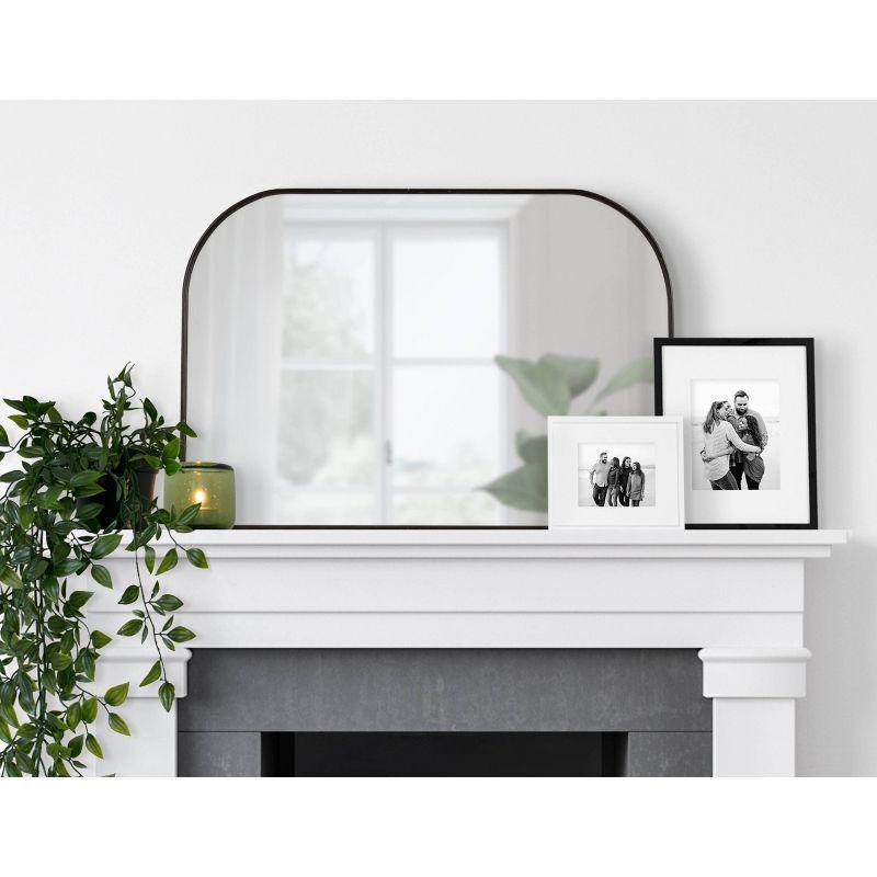36" x 24" Caskill Framed Arch Wall Mirror Black - Kate & Laurel: Large, Modern Design, Wall-Mounted