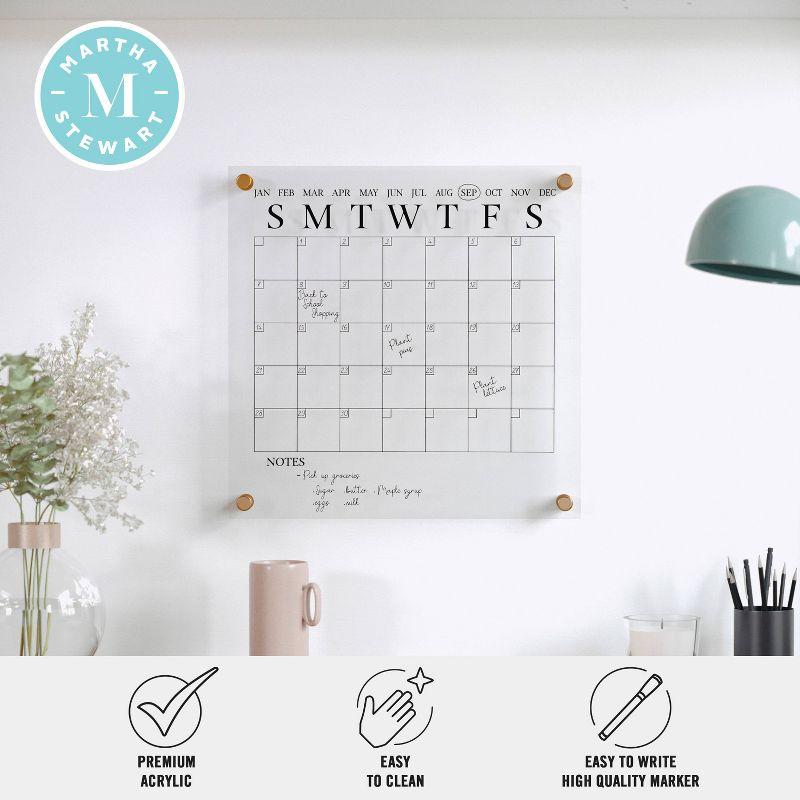 Thomas Martha Stewart Acrylic Wall Calendar with Dry Erase Marker and Mounting Hardware