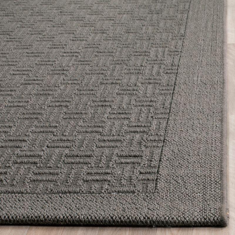 Gray Geometric Hand-Knotted Sisal Area Rug