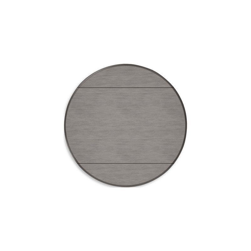 Gray Round Extendable Wood Dining Table with Drop Leaves