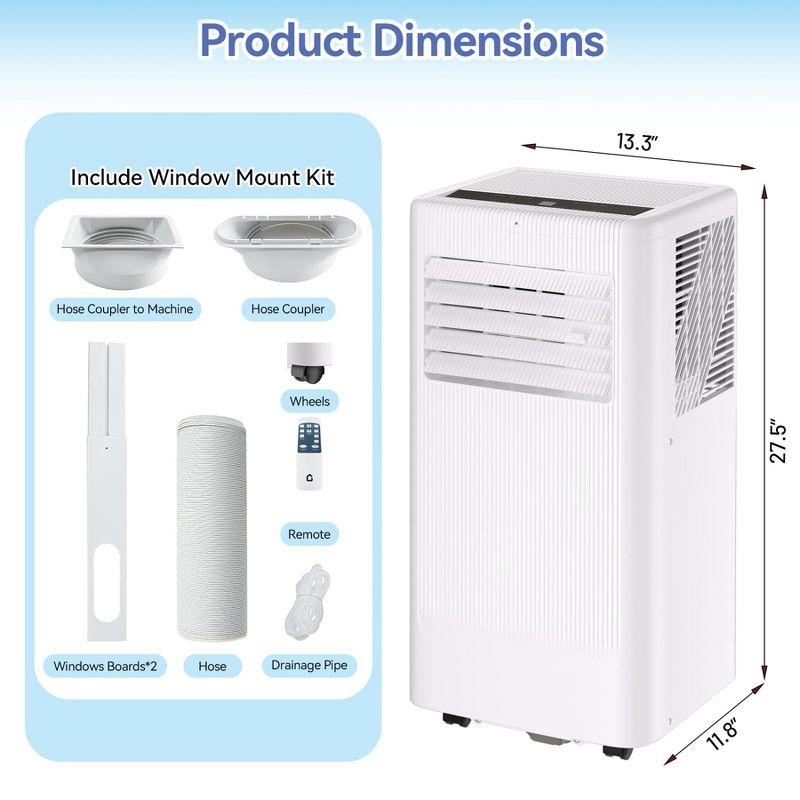 10000 BTU Portable Air Conditioners, 3-In-1 Standing Portable AC Unit With Remote Control, 24 Hour Timer