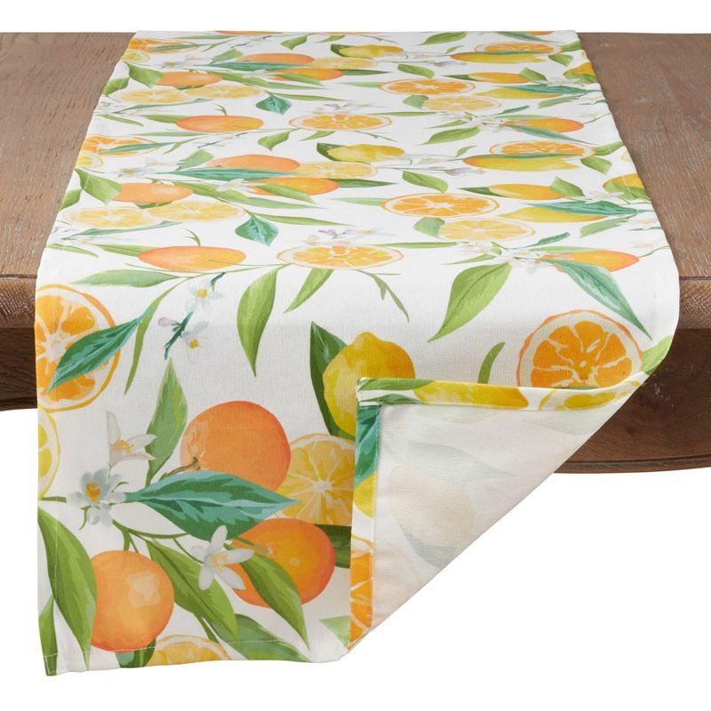 Saro Lifestyle Lemon + Orange Runner, Multi, 16" x 72"