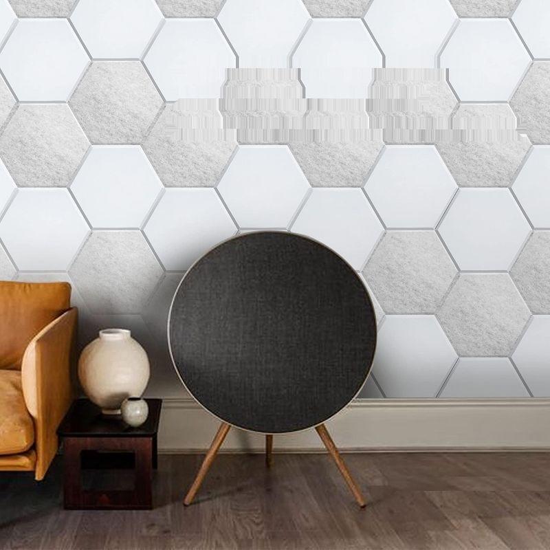 Sonic Acoustics 12pk 14"x12"x4" Hexagon Acoustic Panels - Silver Gray