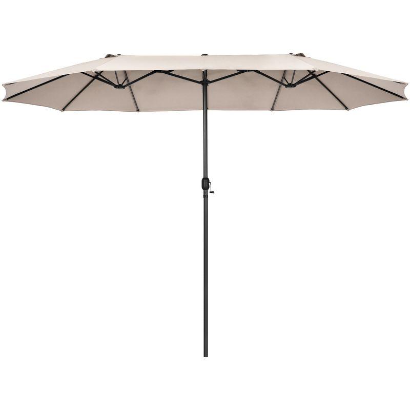 Latitude Run® 15 Feet Patio Double-Sided Umbrella With Hand-Crank System