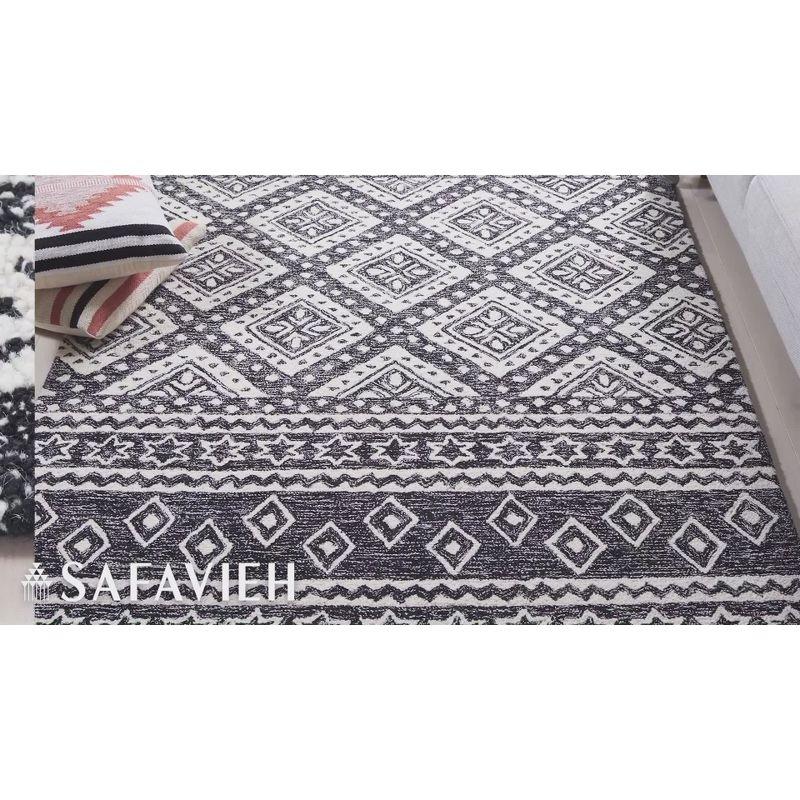Micro-Loop MLP501 Hand Tufted Indoor Area Rug - Dark Grey/Ivory - 5'x8' - Safavieh