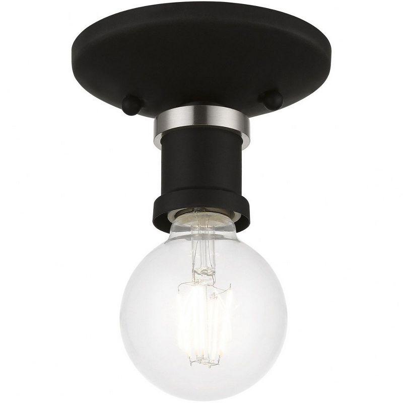 Livex Lighting Lansdale 1 - Light Flush Mount in  Black/Brushed Nickel