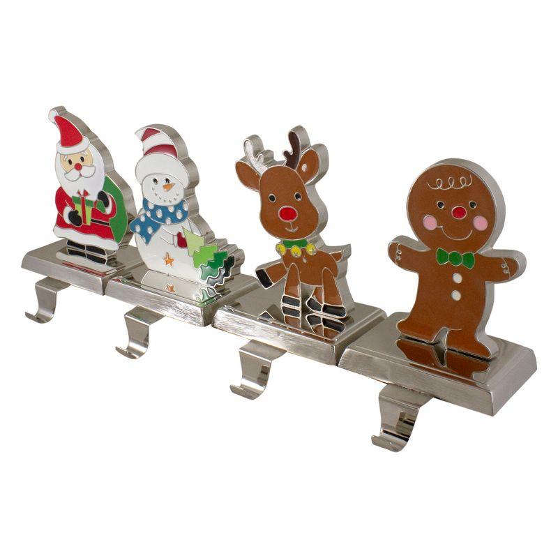 Northlight Set of 4 Christmas Figures Stocking Holders with Silver Base