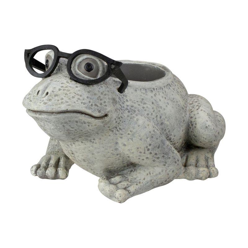 Roman 9.75" Frog Spring Outdoor Patio Garden Planter - Gray