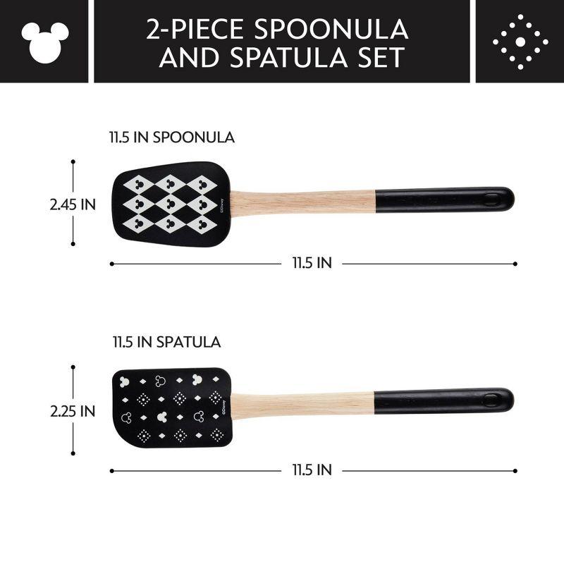 Disney Home Monochrome Spatula and Spoonula Set, 2 Piece, Black