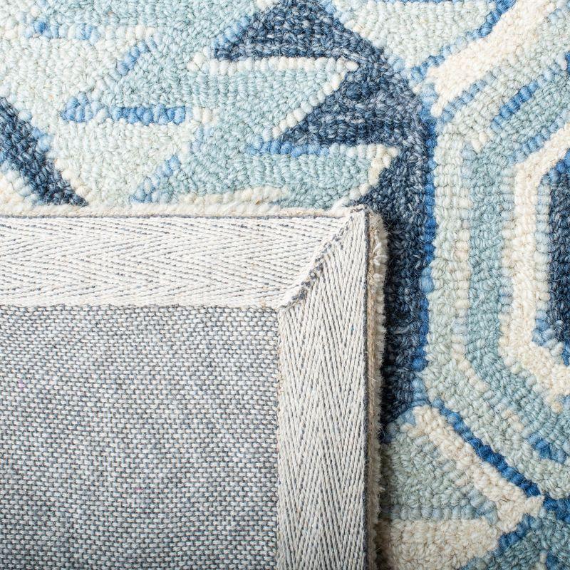 Hand-Tufted Classic Blue Wool Rectangular Area Rug