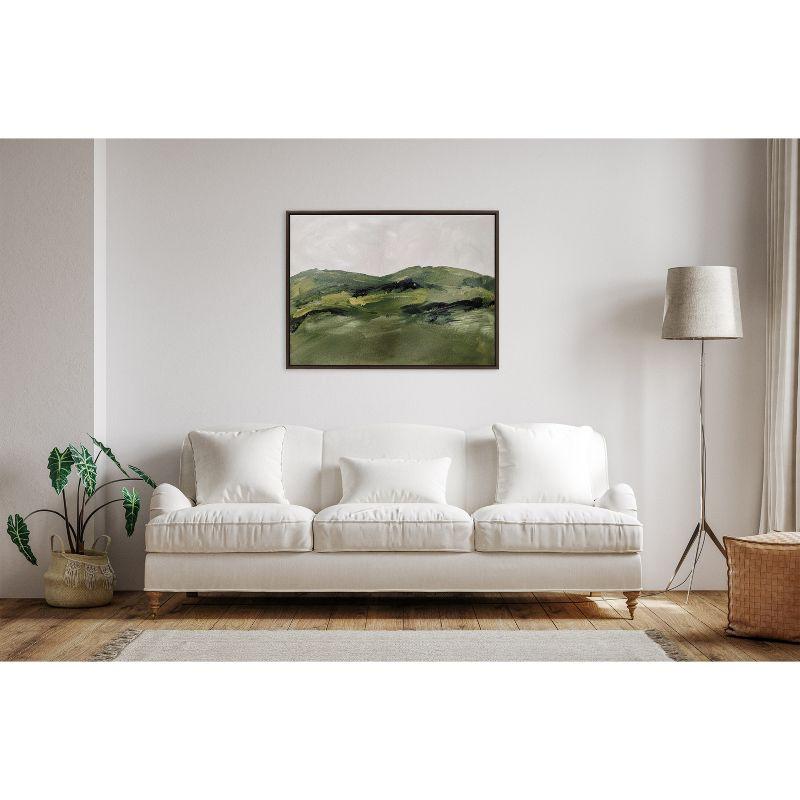 Sylvie Green Mountain Landscape Framed Canvas by Amy Lighthall - Kate & Laurel All Things Decor