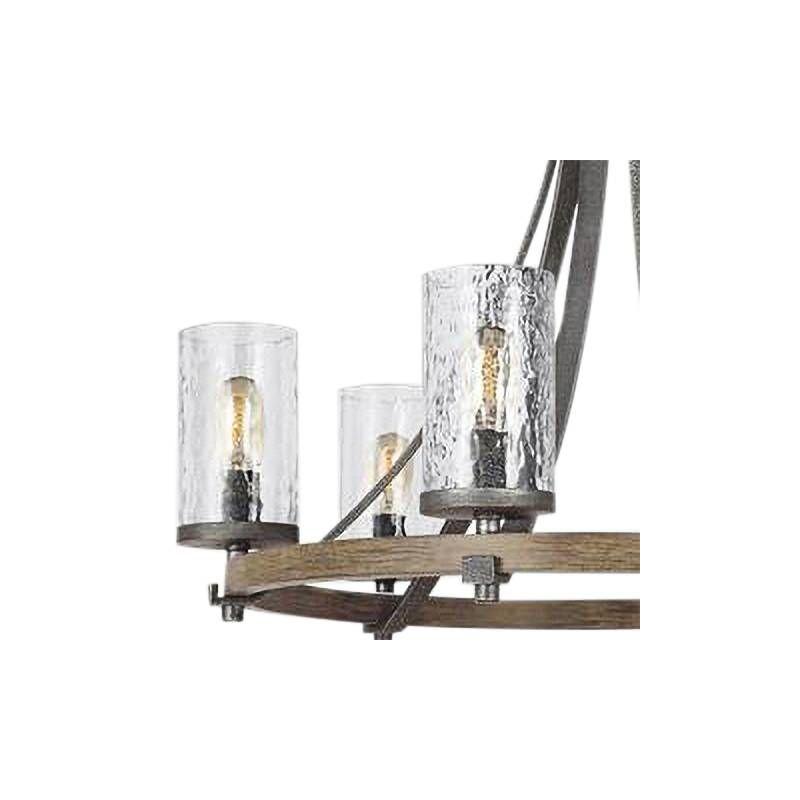 Steffens Iron & Textured Glass Chandelier (24"-48")