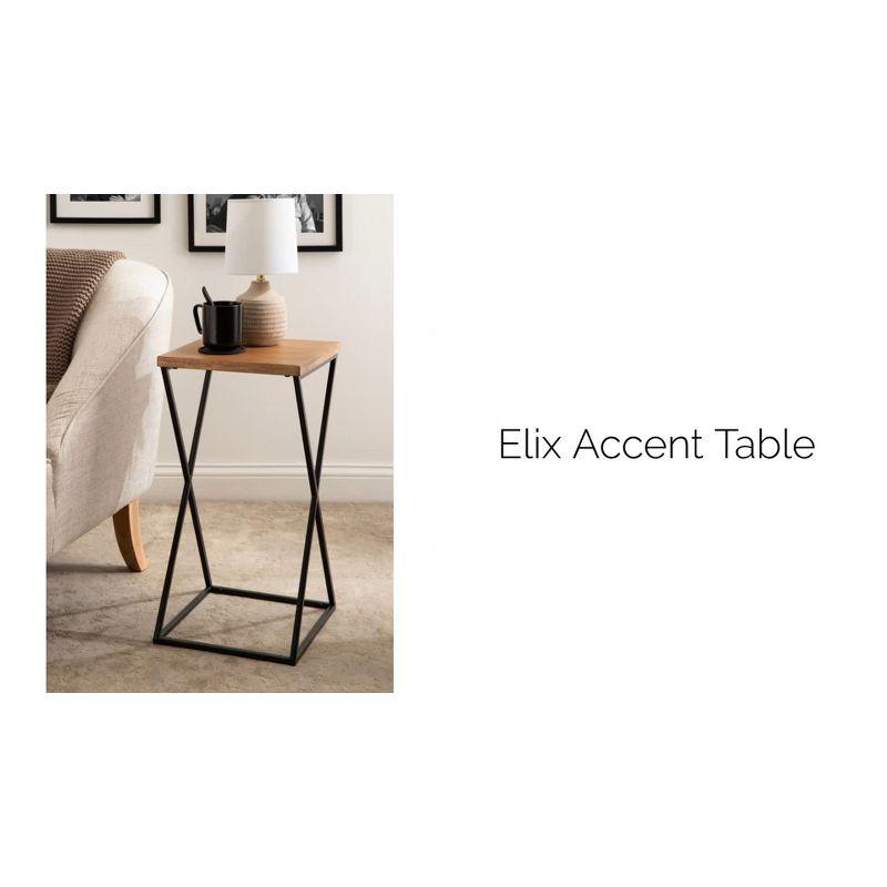 Kate and Laurel Elix Wood and Metal Table and Plant Stand