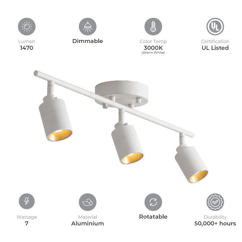 Shura 3-Light Integrated LED Track Light with Rotatable Heads, 2 ft. Fixed Track Lighting Kit, 3000k, 1470 Lumens