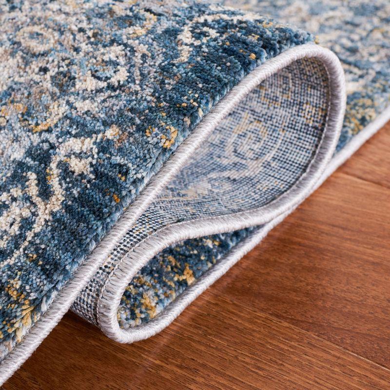 Valencia VAL570 Power Loomed Area Rug - Dark Blue/Yellow - 4'x6'2" - Safavieh.