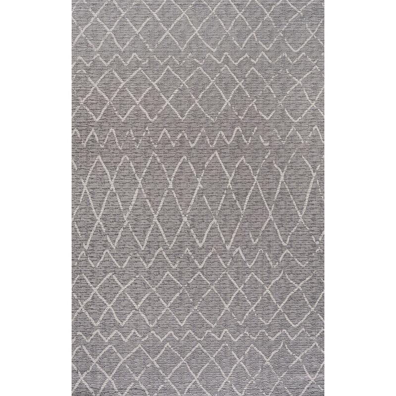 8'x10' Madaba Moroccan Trellis Indoor/Outdoor Area Rug, Gray/Cream - JONATHAN Y
