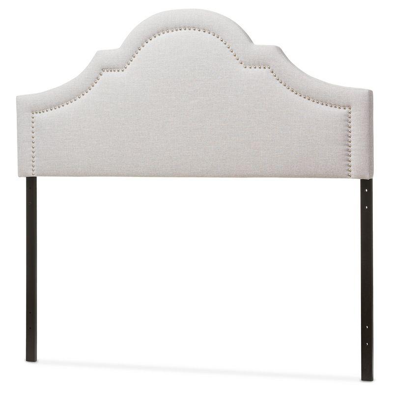 Baxton Studio Queen Rita Modern And Contemporary Fabric Upholstered Headboard Grayish Beige: Wood Composite Frame, Polyester Fill
