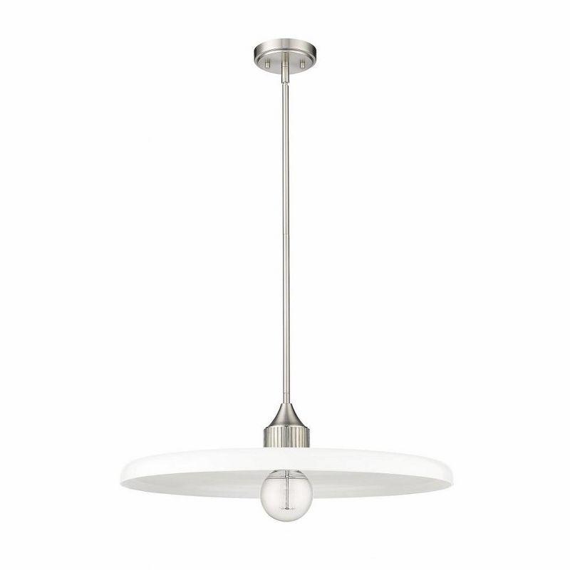 Paloma Brushed Nickel 24" LED Glass Indoor/Outdoor Pendant Light