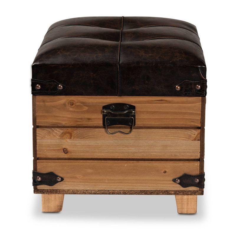 Skyline Decor Edmund Faux Leather Ottoman