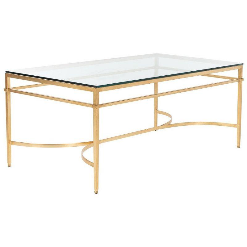 Abelard Cocktail Coffee Table - Gold/Glass - Safavieh