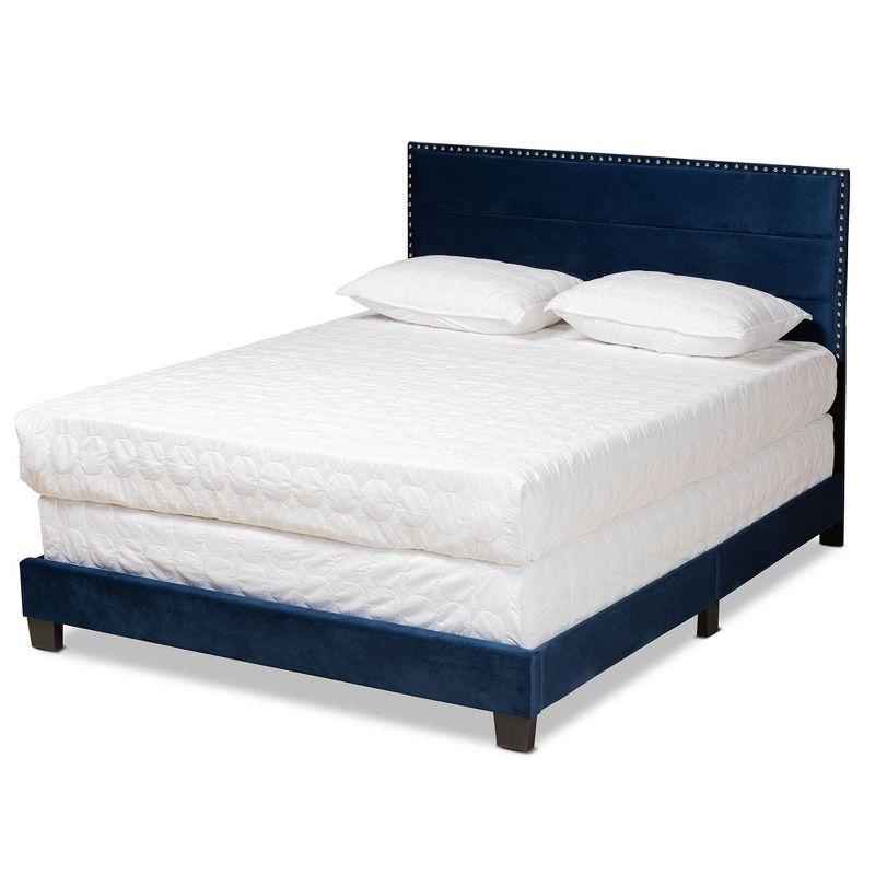 Tamira Glam Velvet Fabric Upholstered Panel Bed - Baxton Studio
