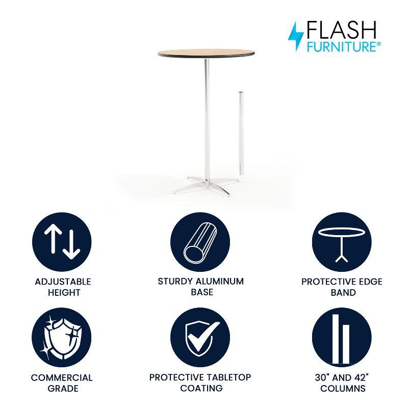 Flash Furniture Marrel Round Wood Cocktail Table with Columns