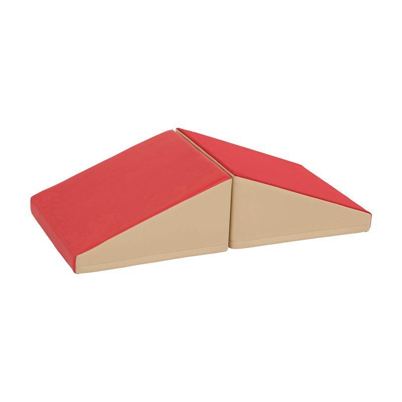 Red and Beige Foam Junior Climbing Ramps, 2-Pack