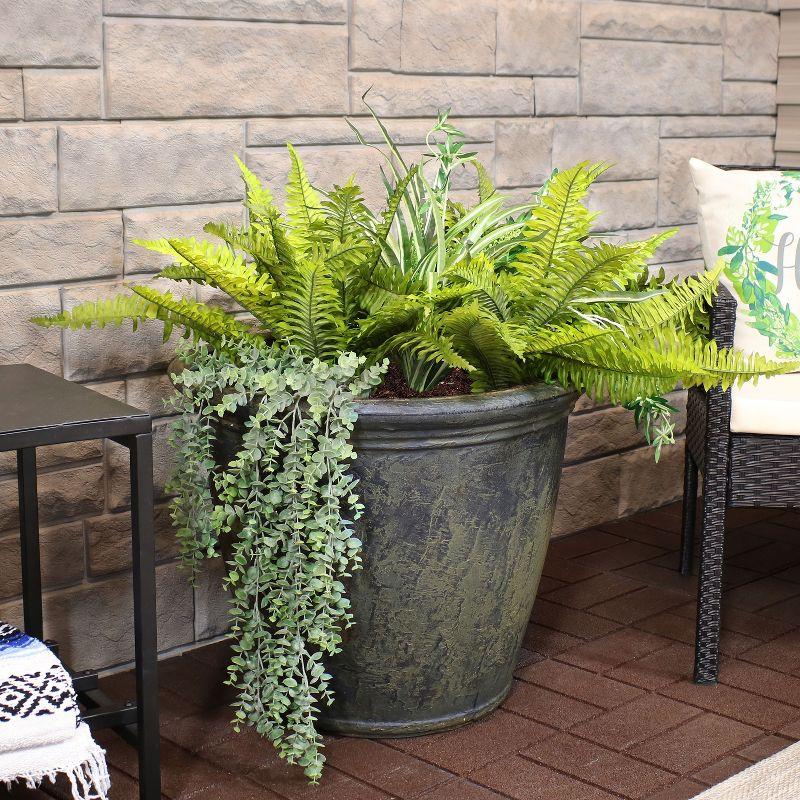 Sunnydaze Indoor/Outdoor Patio, Garden, or Porch Weather-Resistant Double-Walled Anjelica Flower Pot Planter - 24"