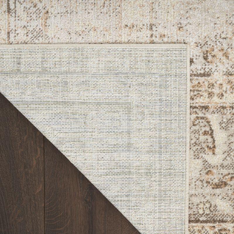 Astra Oriental Machine Washable Power Loom Polyester Area Rug in Beige