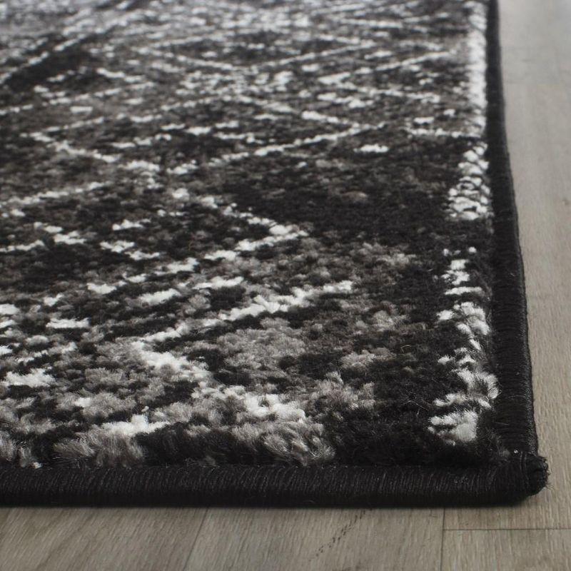 Adirondack ADR111 Machine Made Indoor Runner - Black/Silver - 2'-6"x10' - Safavieh