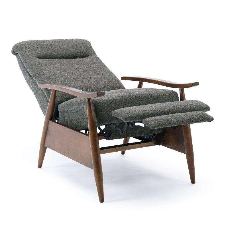 Comfort Pointe Soren Press-Back Recliner Charcoal: Upholstered Polyester, Wood Frame, Foam Fill, Spot Clean